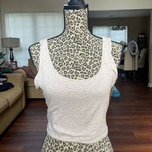 Cream/Tan Crop Top Tee